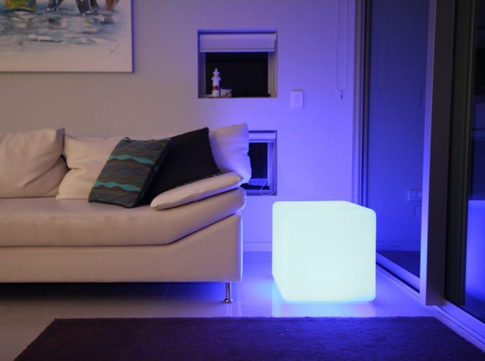12-Inch LED Rechargeable Decorative Light Cube | Waterproof, Dimmable, Adjustable RGB Color Changing with Remote Control for Indoor Outdoor Decorative Lighting