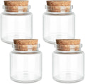 JIUYUE 4 pcs 50 ml Glass Bottles with Cork,Storage Bottles for Liquids(1.7 oz-1.85x1.96 inch)