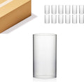 WGVI Hurricane Candle Holder Sleeve, Wide 5.5", Height 10", Clear Glass Cylinder Candleholder, Chimney Tube, Open Ended Candle Shade, 12 Pieces Bulk