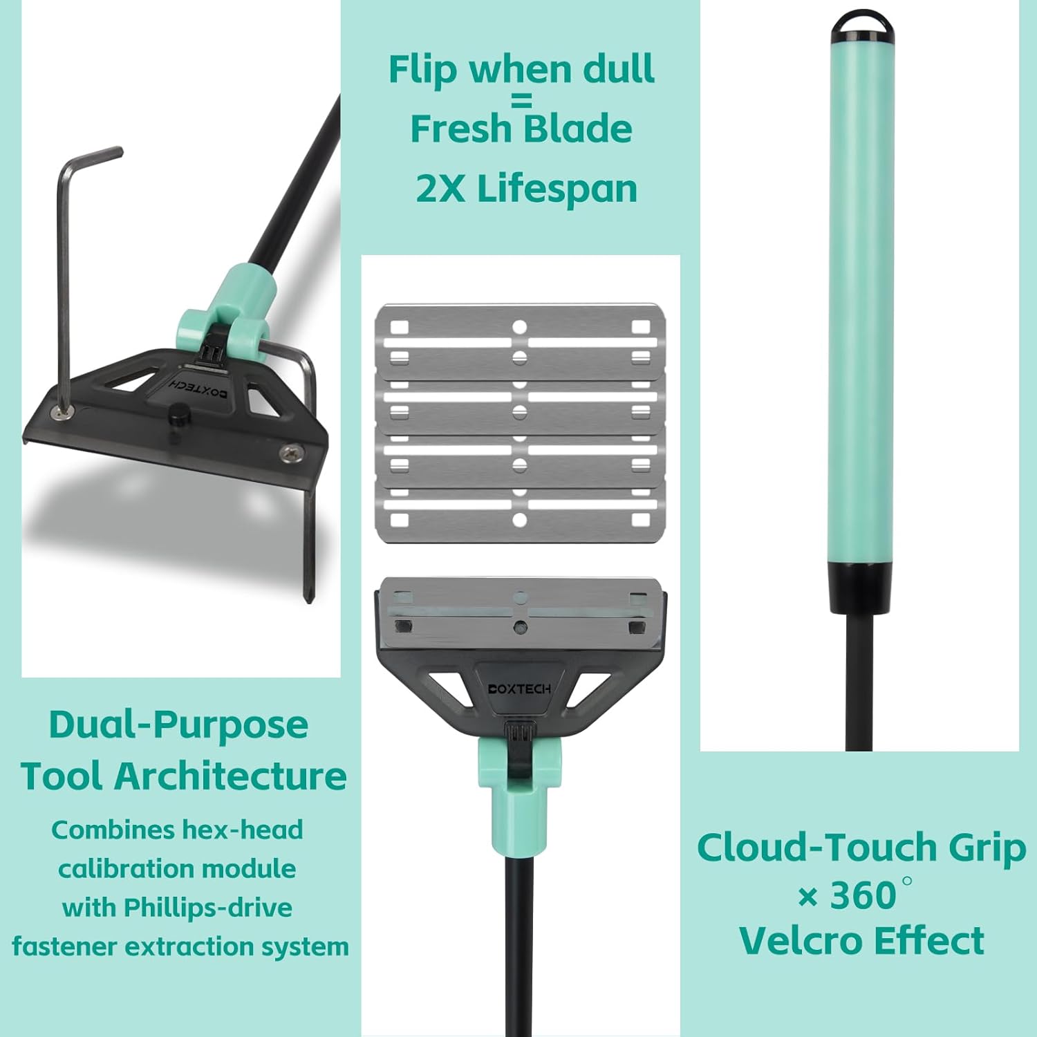 UPETTOOLS Aquarium Algae Scraper Cleaner with 5 Stainless Steel Blades – Fish Tank Glass Cleaning Brush for Easy Tank Maintenance