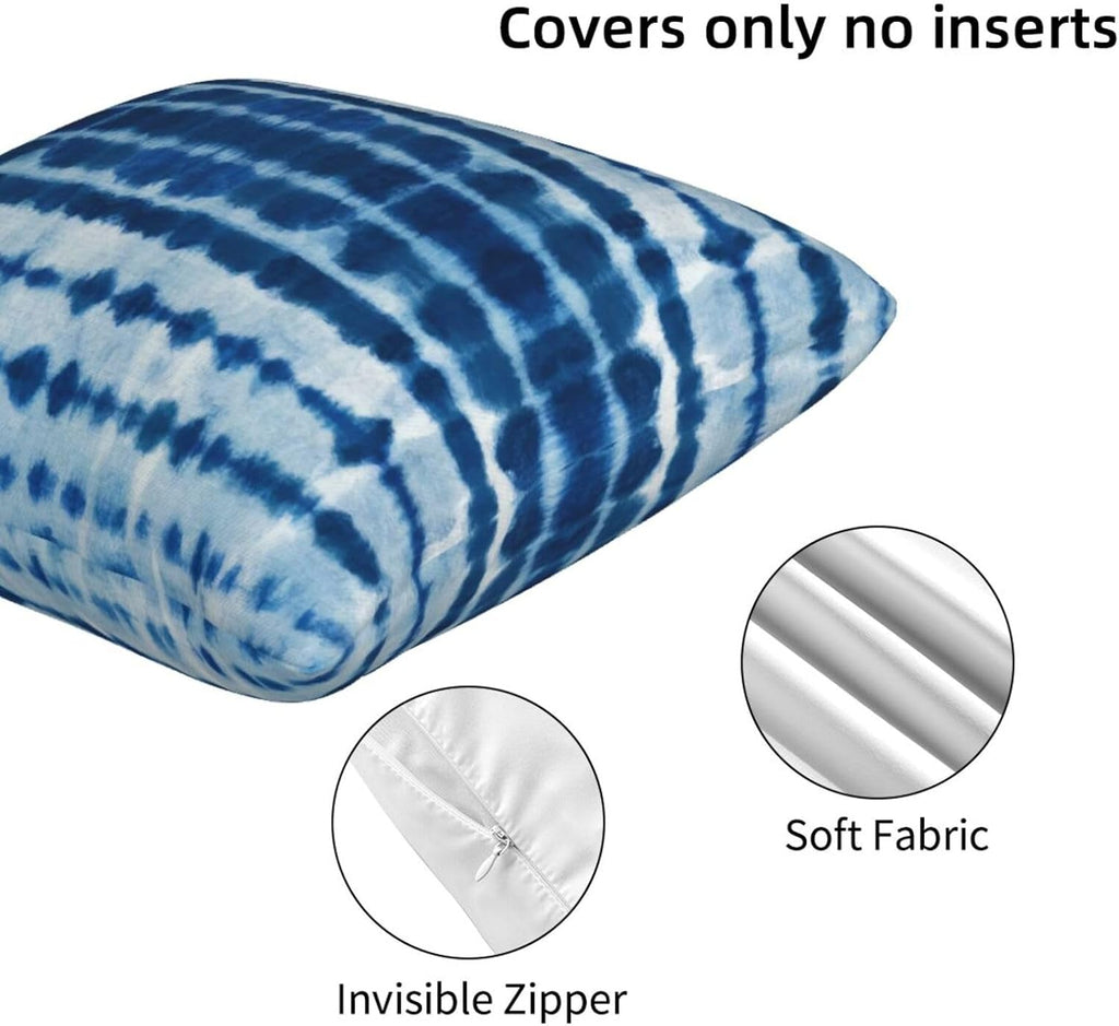 Bohemian Tie-Dye Decorative Throw Pillow Covers Set of 2 Ultra-Soft All-Season Pillow Shams with Hidden Zipper,Durable for Sofa Bed Car Decor & Gift 18x18IN