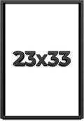 23x33 Shadow Box Frame Black | 1 Inch Deep Solid Wood Shadowbox Display Frame | UV Resistant Acrylic Plexiglass, Acid Free Backing, and Hanging Hardware | Dugan Picture Frame Style
