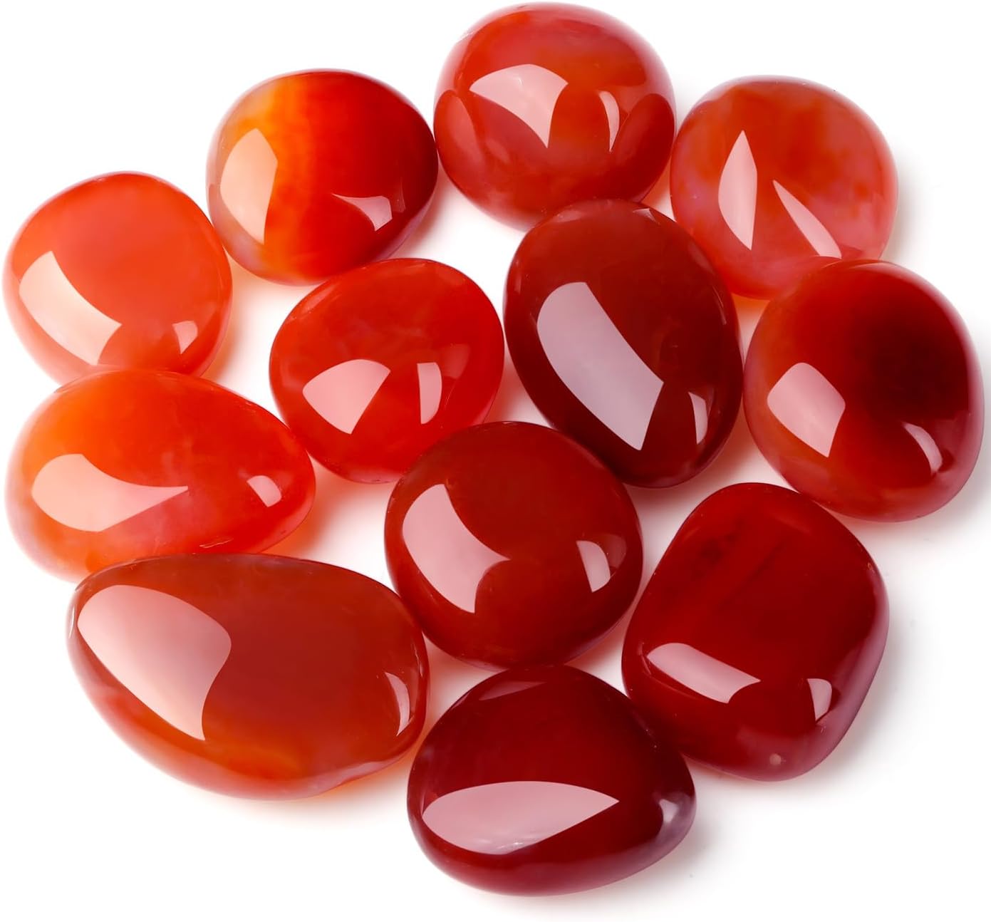 DUQGUHO Red Carnelian Crystals Healing Crystal Stones Set Natural Crystals Bulk Irregular Stones 0.45 lbs