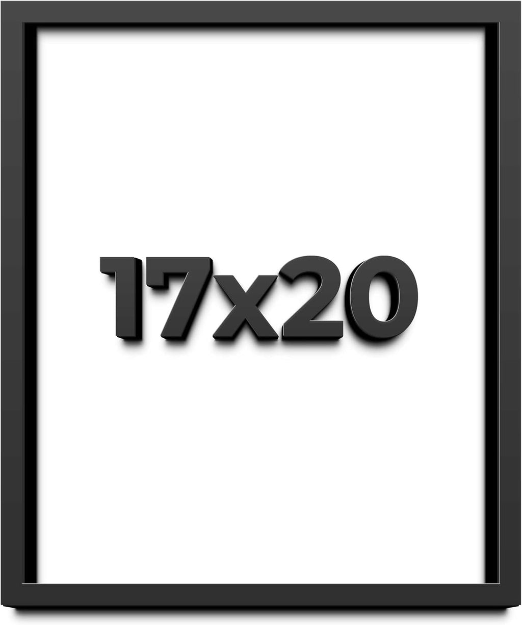 17x20 Shadow Box Frame Black | 1 Inch Deep Solid Wood Shadowbox Display Frame | UV Resistant Acrylic Plexiglass, Acid Free Backing, and Hanging Hardware | Dugan Picture Frame Style