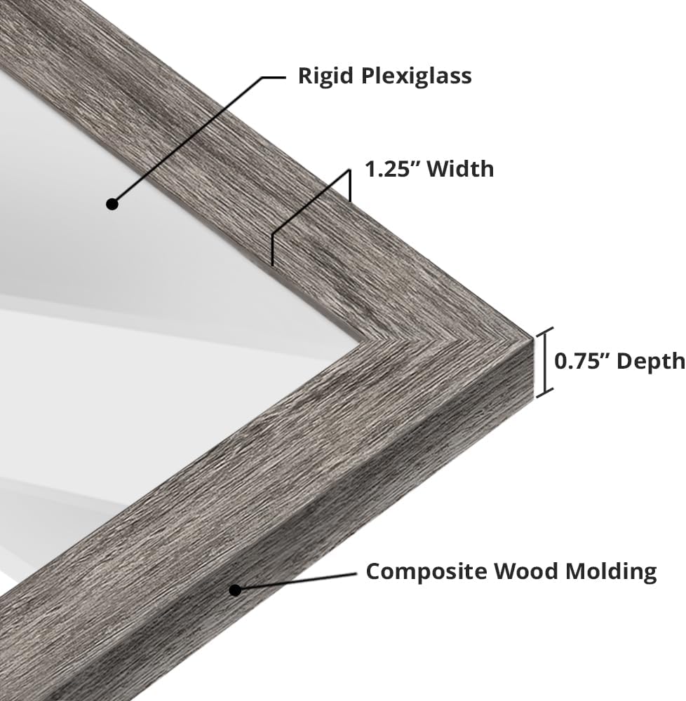 wallsthatspeak 20x27 Gray Barnwood Picture Frame for Puzzles Posters Photos or Artwork