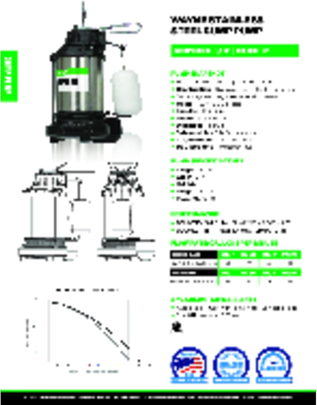 Wayne 58321-WYN3 CDU980E 3/4 HP Submersible Cast Iron and Stainless Steel Sump Pump with Integrated Vertical Float Switch, Large, Silver