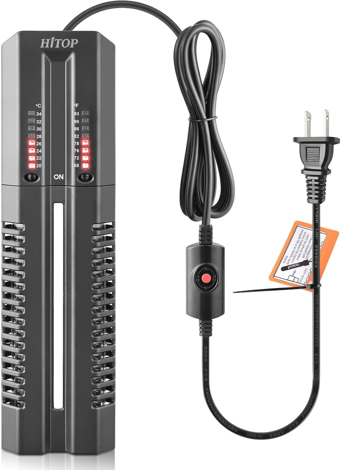HITOP 400W 600W Submersible Aquarium Heater, Fish Tank Heater with External Controller and Cover, Large Heater for Seawater/Fresh Water Aquarium