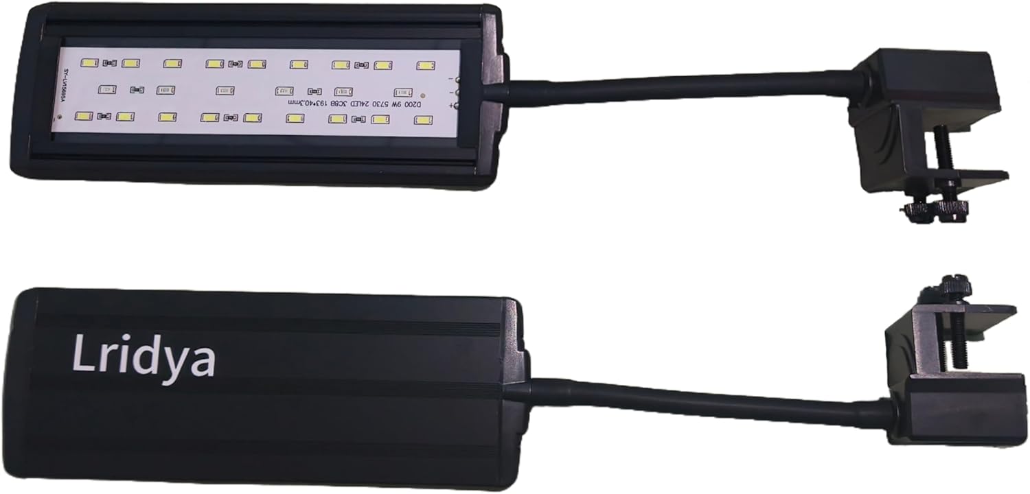 10W Clip-On Aquarium Light - White/Blue/Red,5 Brightness Levels,Timer (3/6/12H)