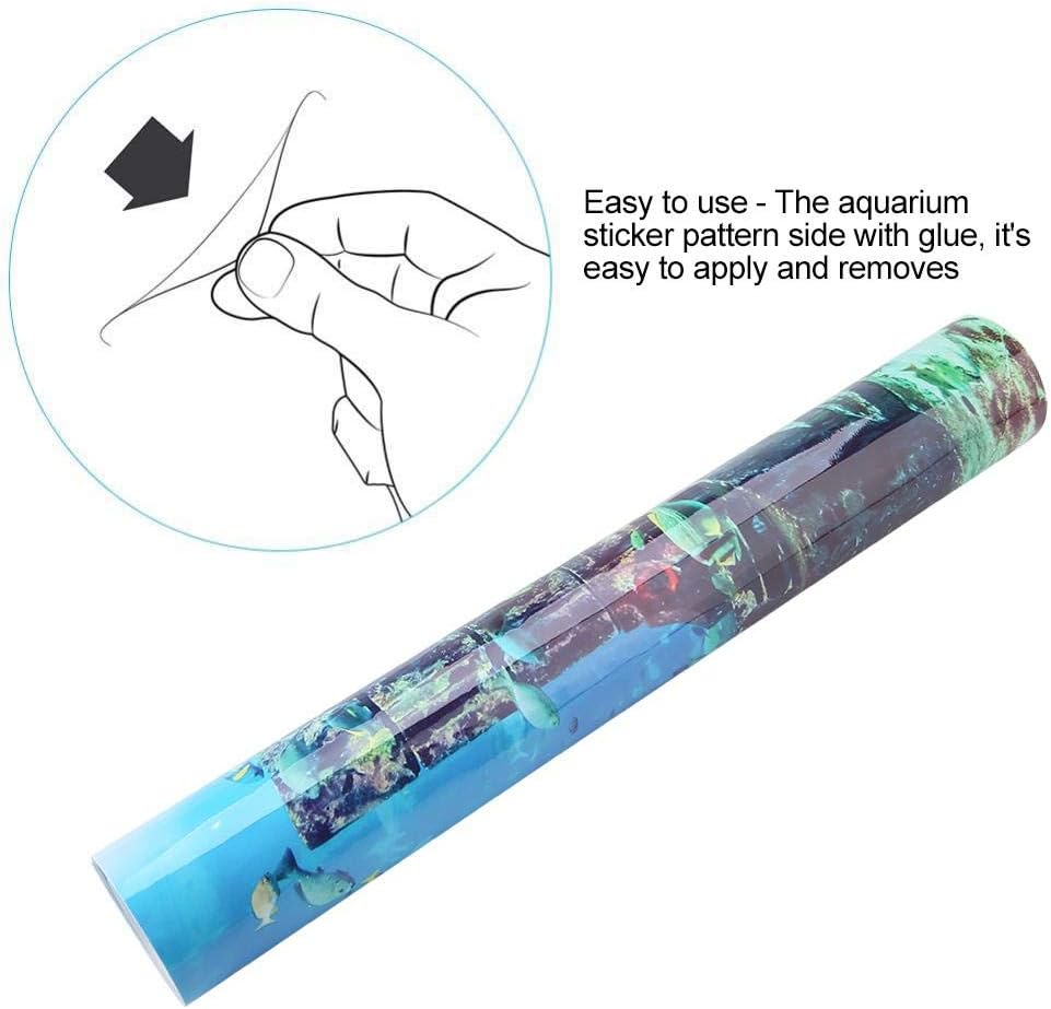 PVC Coral Aquarium Background Underwater Poster Fish Wall Decorations Sticker 4 Size(61 * 41cm)