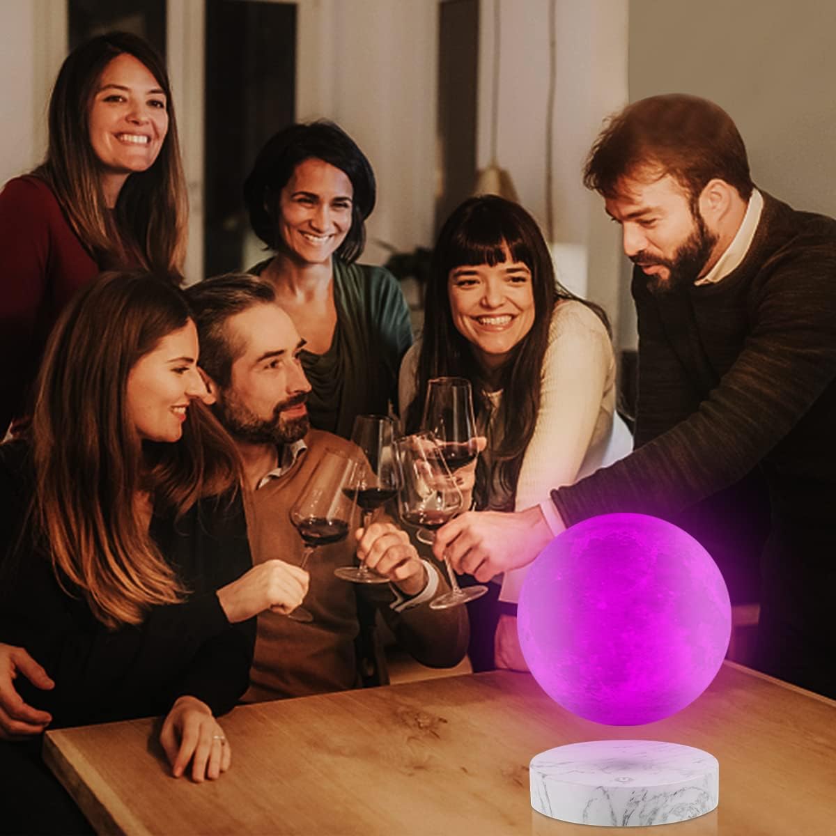 VGAzer Levitating Moon Lamp, Floating Moon Lamp,Floating and Spinning in Air Freely with Adjustable Bightness Moon Night Light for Unique Gifts,Room Decor,Office Desk Tech Toys (16 Colors)