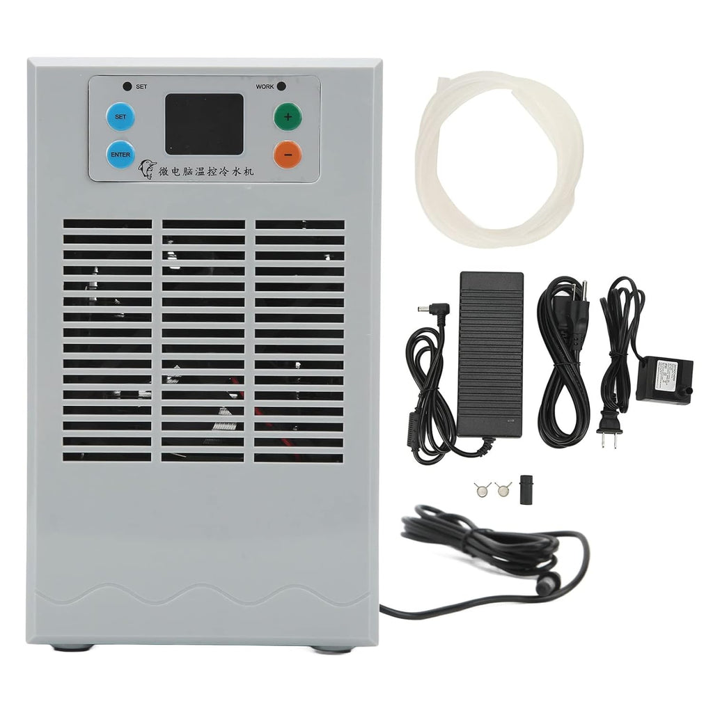 Aquarium Chiller, ABS Housing Digital Display Intelligent Temperature Control Electric Water Heater Chiller for Aquaculture US Plug Pump US Plug 110V