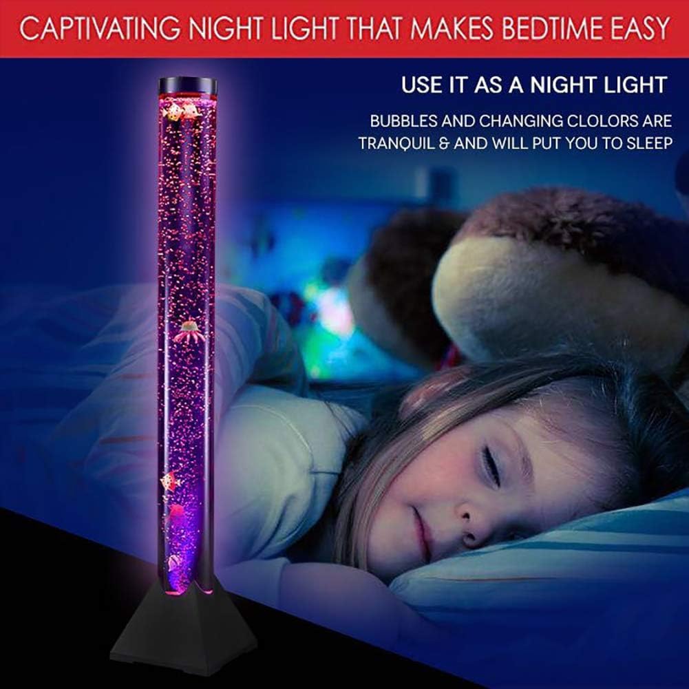 EDIER 3.9 FT Fish Bubble Tube, Sensory Bubble Lamp, Fish Lamp with Remote Control for Bedroom,Living Room,Great Gifts for Autism