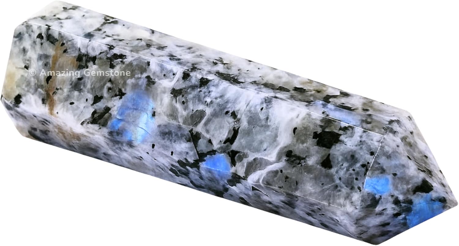 Amazing Gemstone Large Rainbow Moonstone Crystal Towers ~ Natural Healing Crystal Point Obelisk for Reiki Healing and Crystal Grid (5.5" to 6" INCH)