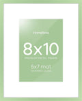 Homeforia 8x10 Picture Frame Sage Green, High End Metal 8 x 10 Poster Frames with Mat 5 by 7 Art, 10x8 Thin Frame Matted to 7x5 Photo, 8by10 Wall or Tabletop Frames, Tempered Glass, Wall Kit, Set of 1