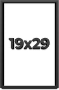19x29 Shadow Box Frame Black | 1 Inch Deep Solid Wood Shadowbox Display Frame | UV Resistant Acrylic Plexiglass, Acid Free Backing, and Hanging Hardware | Dugan Picture Frame Style