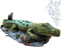 SLOCME Aquarium Alligator Air Bubbler Decorations - Aerating Action Crocodile Ornament, Oxygen Bubble Resin Crafts for Aquarium Fish Tank Decor