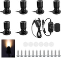 USB-Powered Dimmable Mini Jewelry Display Lights, 6-Pack 1W Adjustable Mini Spotlights, Warm White Spotlight, Led Spotlight for Counter Cabinet Showcase with Brightness Control Switch