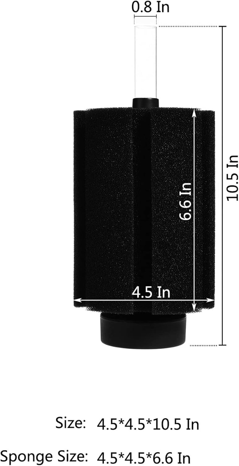 ALEGI Aquarium Bio Sponge Filter with Ceramic Media for Clear and Quiet Aquariums for Betta Fry Shrimp Tiny Fish Tank (75+ Gallon 2 Pack)