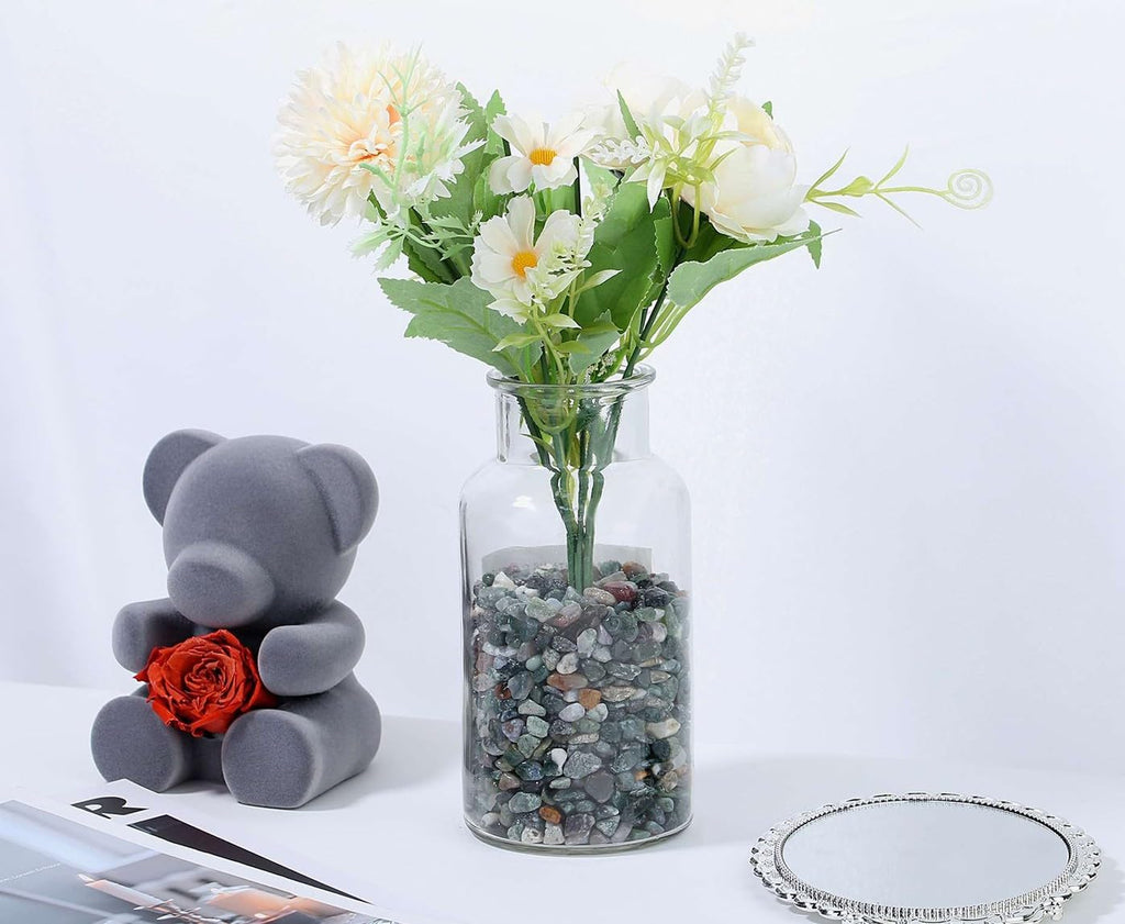 LAIDANLA Aquatic Agate Crushed Stone Crystal Chips Bulk Natural Gemstones Healing Reiki Crystals Mini Quartz Vase Filler Aquarium Gravel 100g