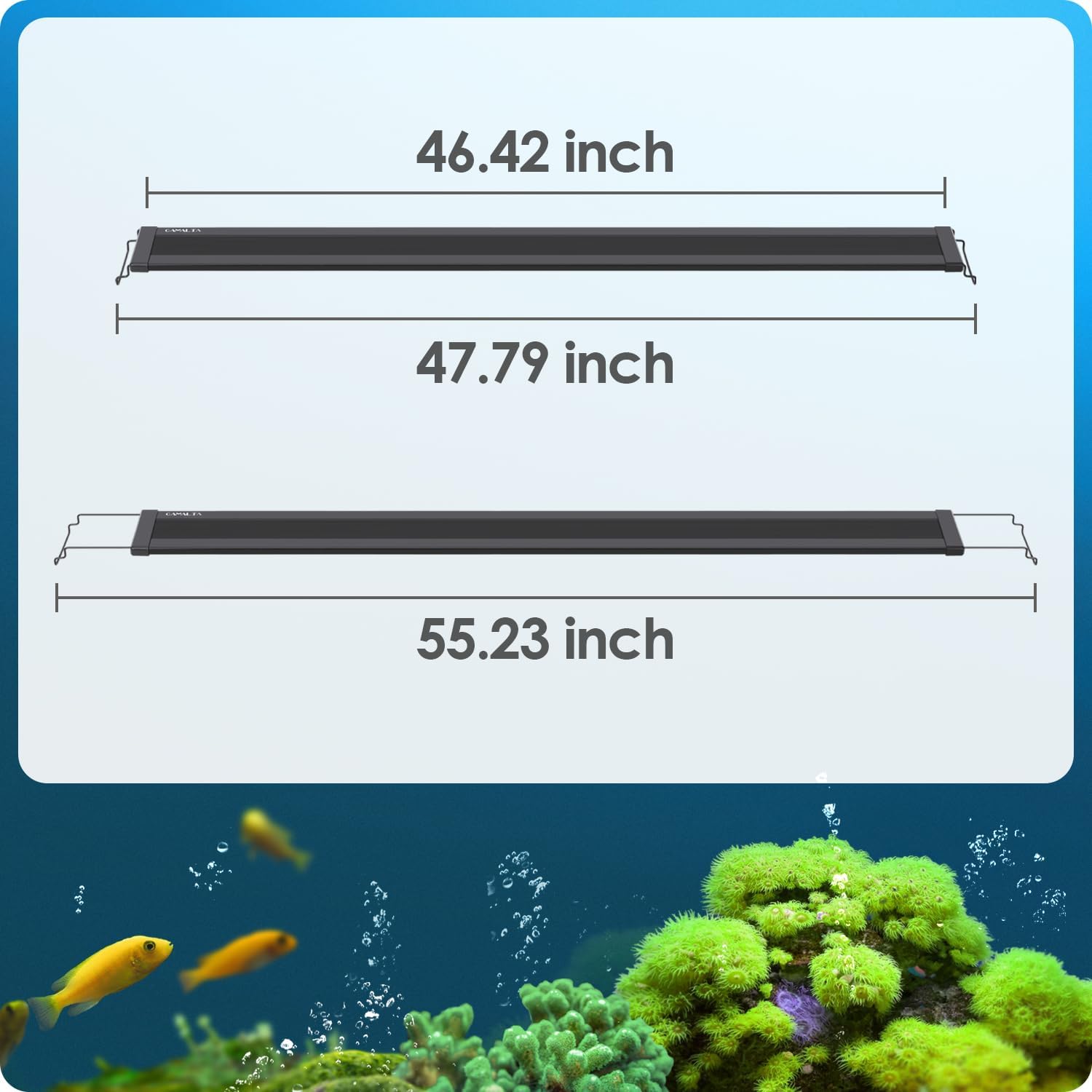 Aquarium Light, 42W 24/7 Lighting Cycle, Sunrise/Daylight/Moonlight Mode and Custom Mode with Expandable Bracket, Adjustable Timer and 7 Color Brightness for 48~54IN