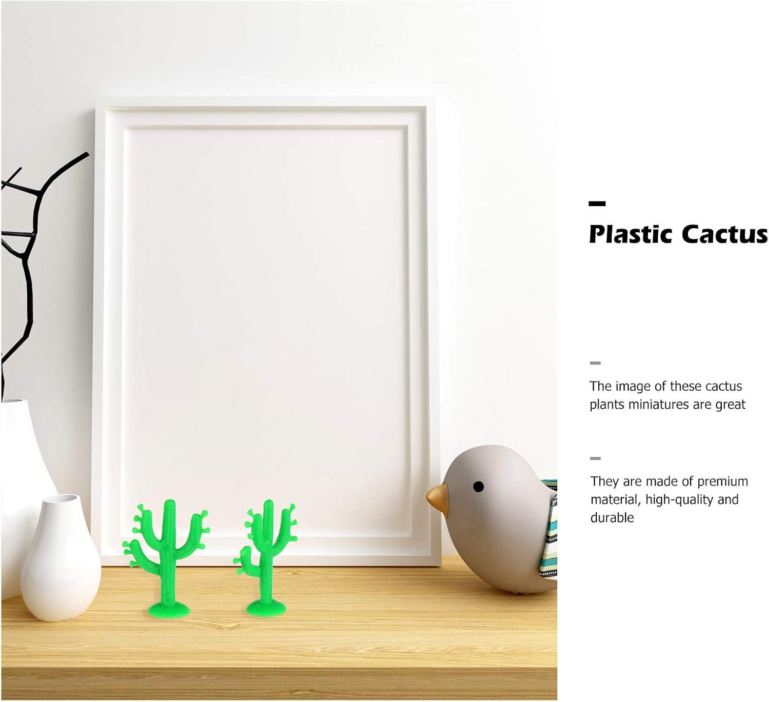 100pcs 5CM Artificial Mini Succulent Cactus Miniatures Plastic Ornaments Decor for Banquet Celebration Favors