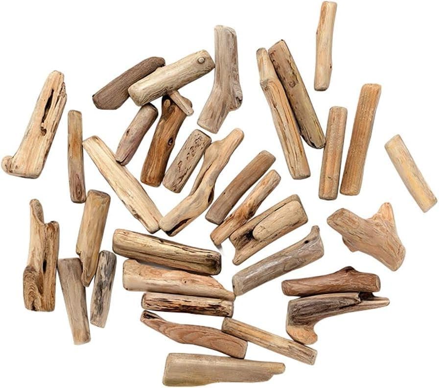 20 Pcs Wood Natural Driftwood Pieces Branch Slices Beach Decor for for DIY Craft Sticks Craft Supplies Craft Sticks Woodcrafts