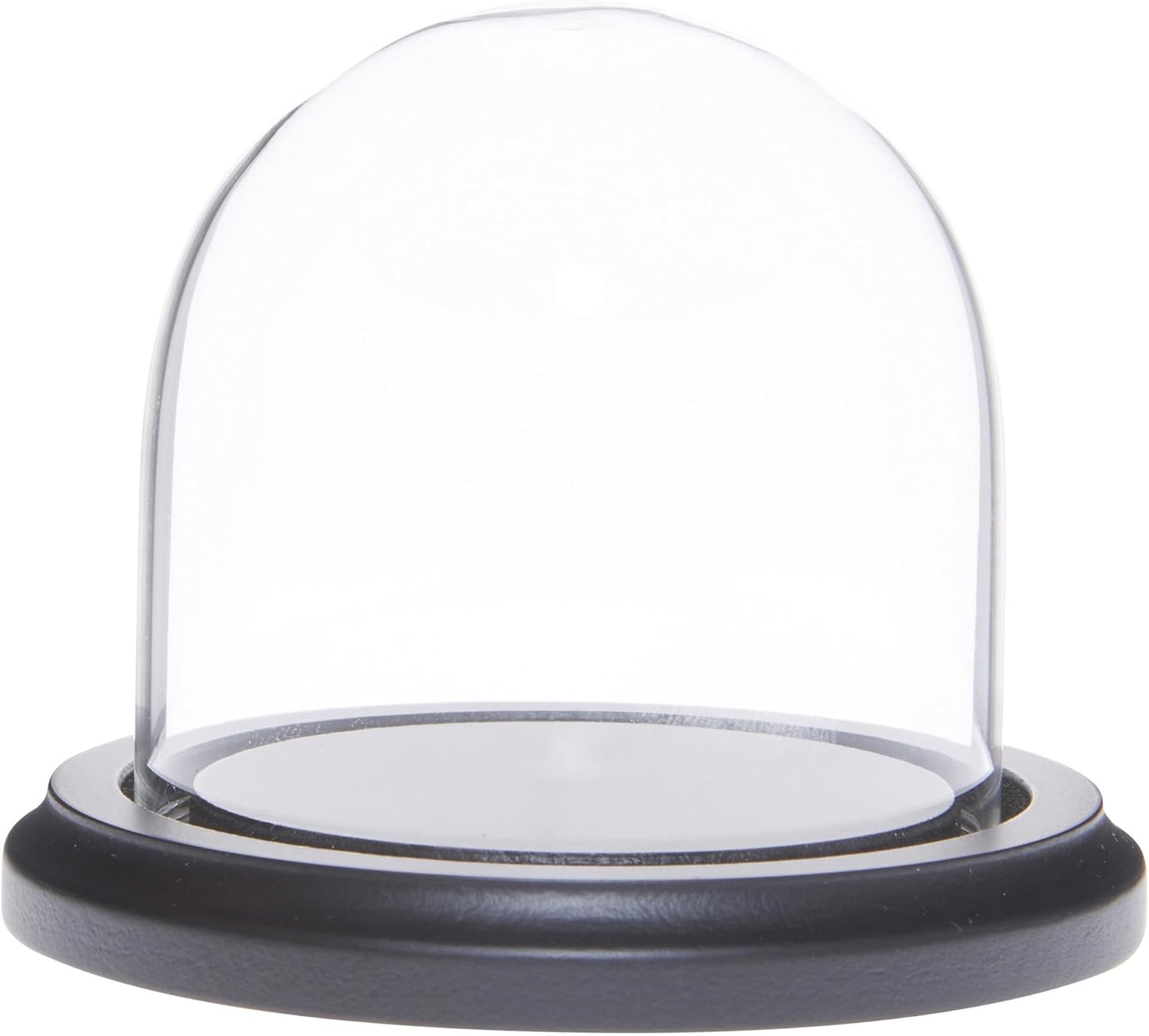 Plymor 3" x 3" Glass Display Dome Cloche (Black MDF Wood Base)