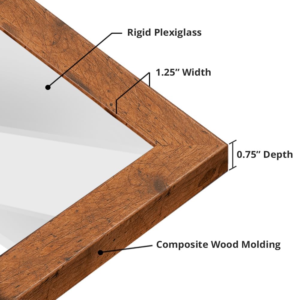 wallsthatspeak 22x32 Light Walnut Rustic Pine Picture Frame for Puzzles Posters Photos or Artwork