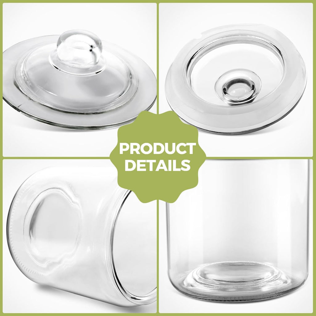 Masthome 1 Gallon Glass Jar with Lid,Large Glass Cookie Jar,Wide Mouth,Dishwasher Safe,Large Clear Jar,Storage Containers with Lids For Flour,Nuts,Cookies,Snacks-Send 15pcs Food Storage Bags