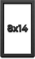 8x14 Shadow Box Frame Black | 1 Inch Deep Solid Wood Shadowbox Display Frame | UV Resistant Acrylic Plexiglass, Acid Free Backing, and Hanging Hardware | Dugan Picture Frame Style