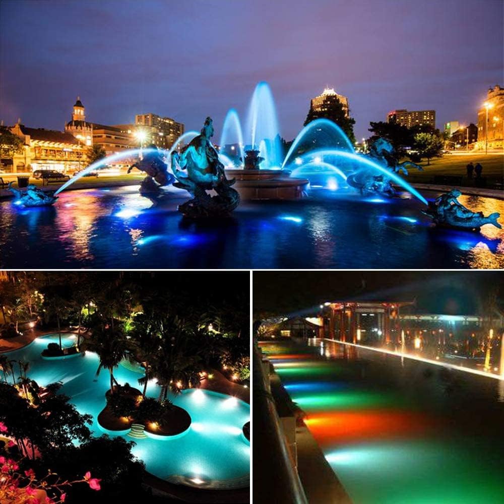 Underwater Lights,18WRGB Color Changing Submersible Fountain Spotlights,IP68 Waterproof Landscape Lights Suitable for Ponds Pool Fountain Waterfall 2 Pack（Include Transformer）
