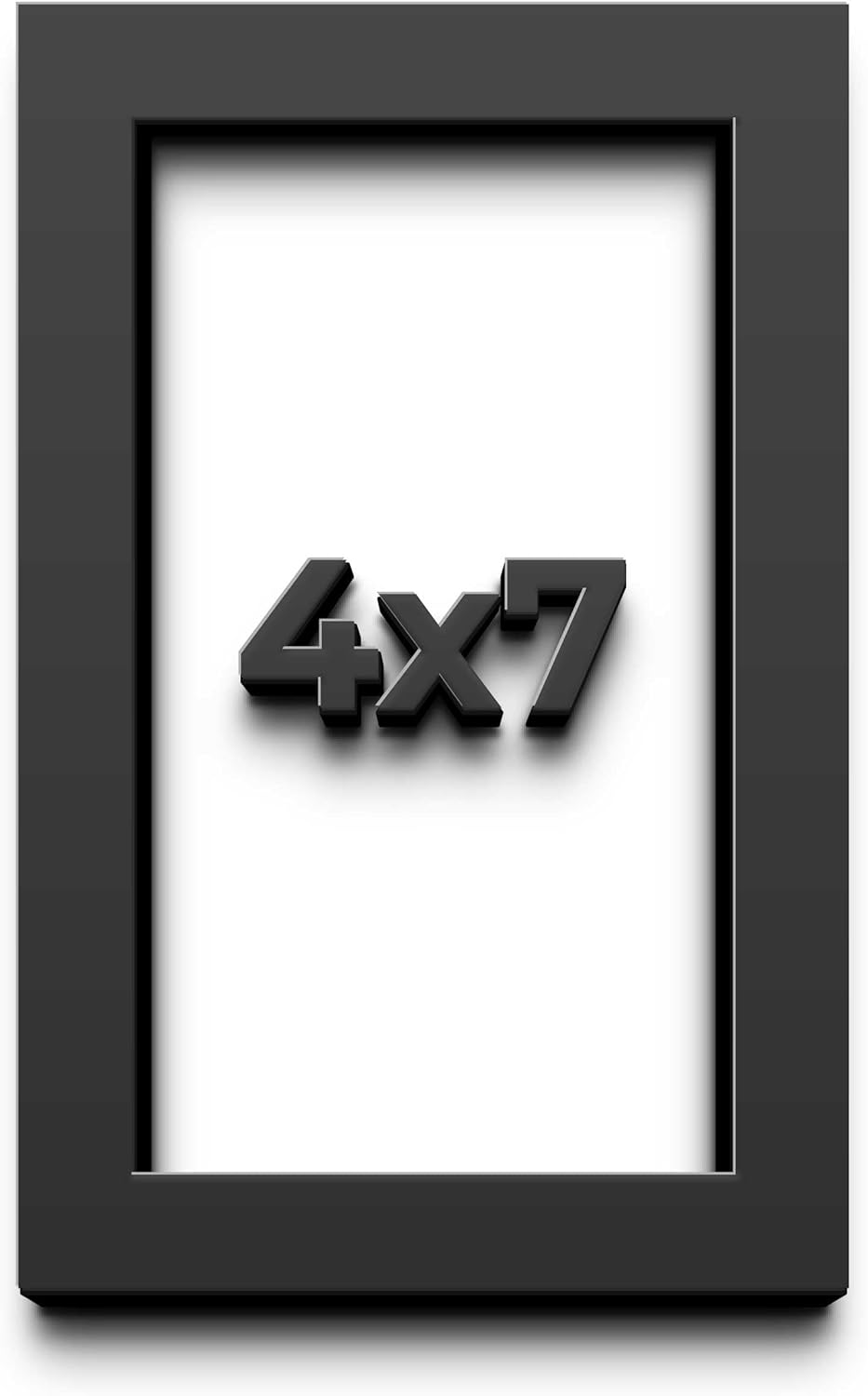 4x7 Black Shadow Box Frame - Contemporary Wood Shadow Box Complete with UV Acrylic, Foam Board Backing & Hanging Hardware