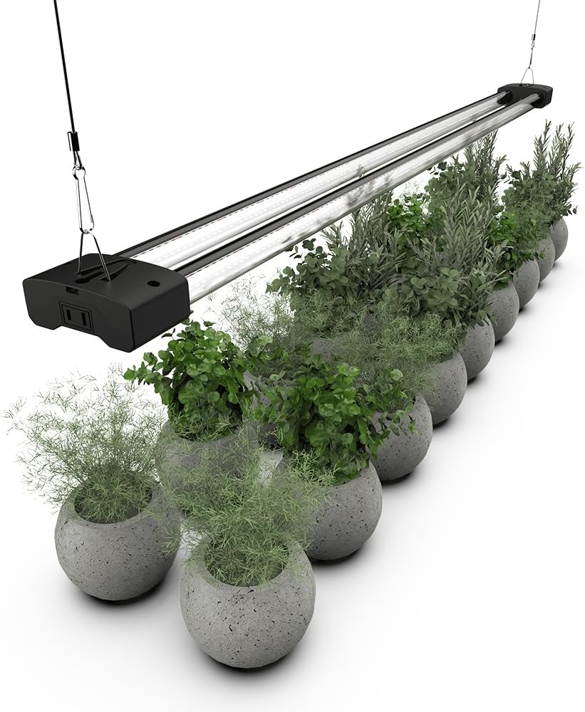 BoostGro LED Grow Light Full Spectrum 5000K Daylight + 660nm Red Linkable Indoor Plant Lighting Fixture Tubes (4FT, 2, Pack)