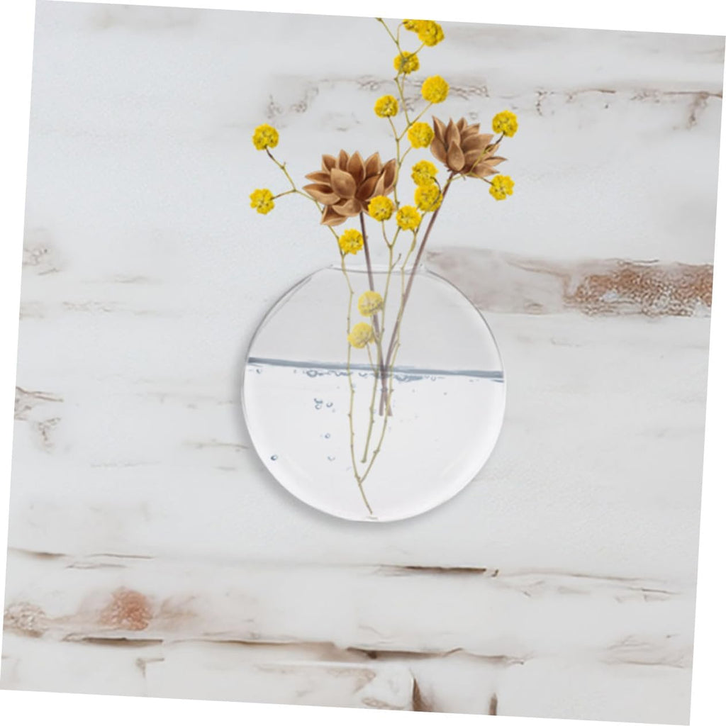 2pcs Clear Glass Hydroponic Wall Hanging Containers Space-Saving Vases for Indoor Plants Home Office Decor Transparent Terrarium Bowls for Root Display