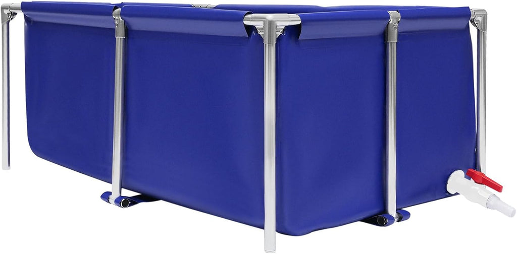 Canvas Fish Pond, Portable Above Ground Pond,Foldable Waterproof Coating Aquarium Fish Water Tank,Large Aquaculture Pool for Koi Breeding and Garden Irrigation Tank with Thickened Buckles Fixing