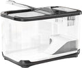 Fish Tank Kit – Starter Aquarium with Ventilated Lid, Stairs and Decor, Complete Aquatic Habitat | Suitable for Turtles Shrimp Plants Gravel Sand Saltwater Landscaping and Aquatic Life Display