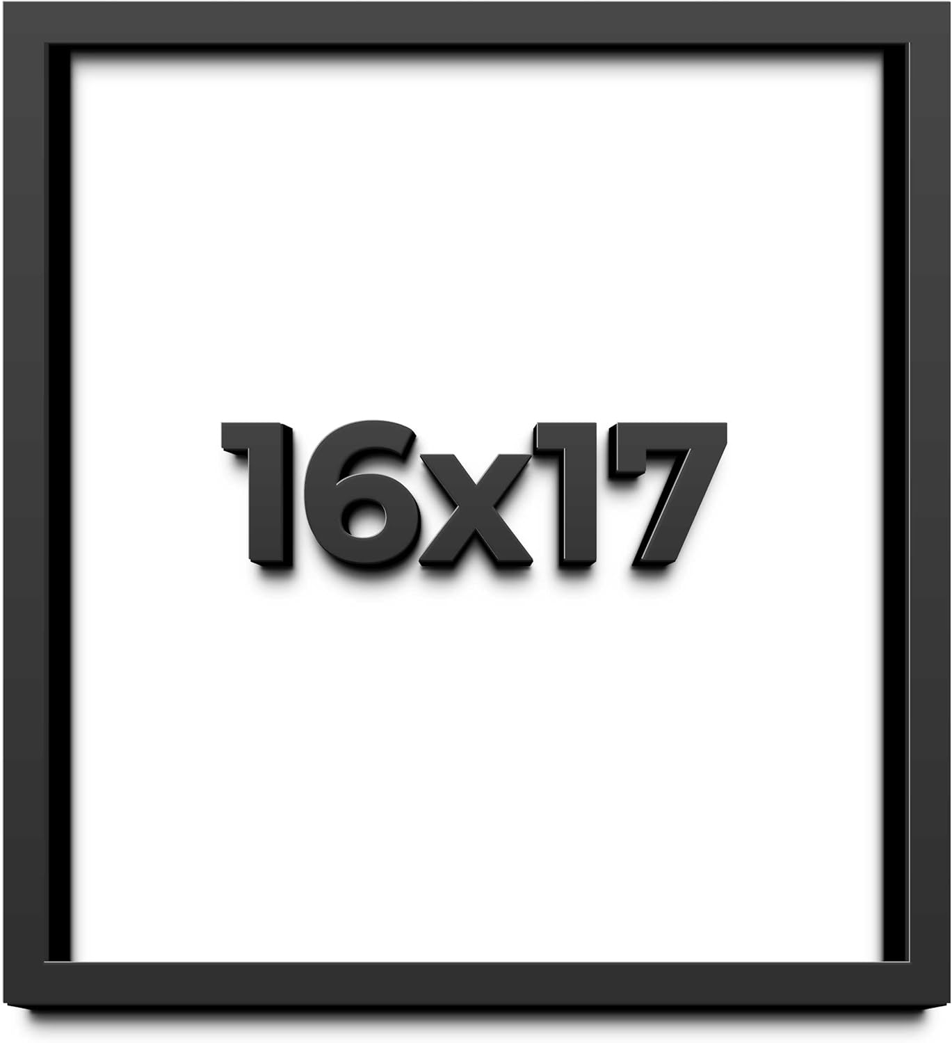 16x17 Shadow Box Frame Black | 1 Inch Deep Solid Wood Shadowbox Display Frame | UV Resistant Acrylic Plexiglass, Acid Free Backing, and Hanging Hardware | Dugan Picture Frame Style