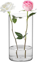 SUREAM Plastic Vases for Centerpieces, 9.8 Inch Tall Hurricane Candle Holder, Acrylic Containers for Organization, Clear Flower Vase for Wedding, Party, Dinners, Event, Home, Office Decoration