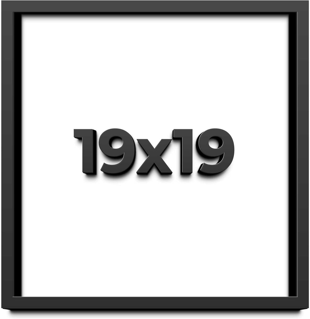 19x19 Shadow Box Frame Black | 1 Inch Deep Solid Wood Shadowbox Display Frame | UV Resistant Acrylic Plexiglass, Acid Free Backing, and Hanging Hardware | Dugan Picture Frame Style