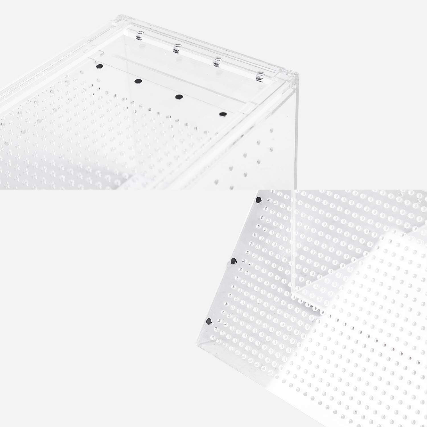 REPTI ZOO Magnetic Acrylic Case, 8x6x6 Inch Tall Long Enclosure Reptile Breeding Box Terrarium Cage for Tarantula Scorpion Sling Isopods Lizards Roach Invertebrates Insect Mantis