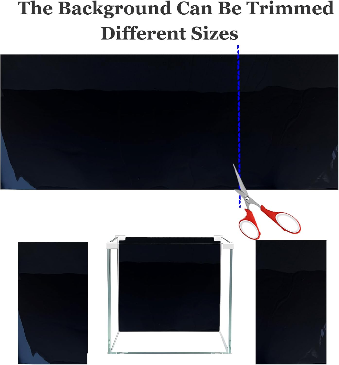 Blue Black Aquarium Background Poster Fish Tank Background Wallpaper Aquarium Backdrop Double-Sided Fish Tank Decorations Paper 12"x 25"