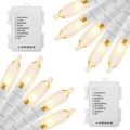 Outdoor String Lights with Timer - Battery Operated 18ft 50 LED White Wire for Indoor/Outdoor Wedding Party Garden Home, Waterproof, Warm White, 2 Pack
