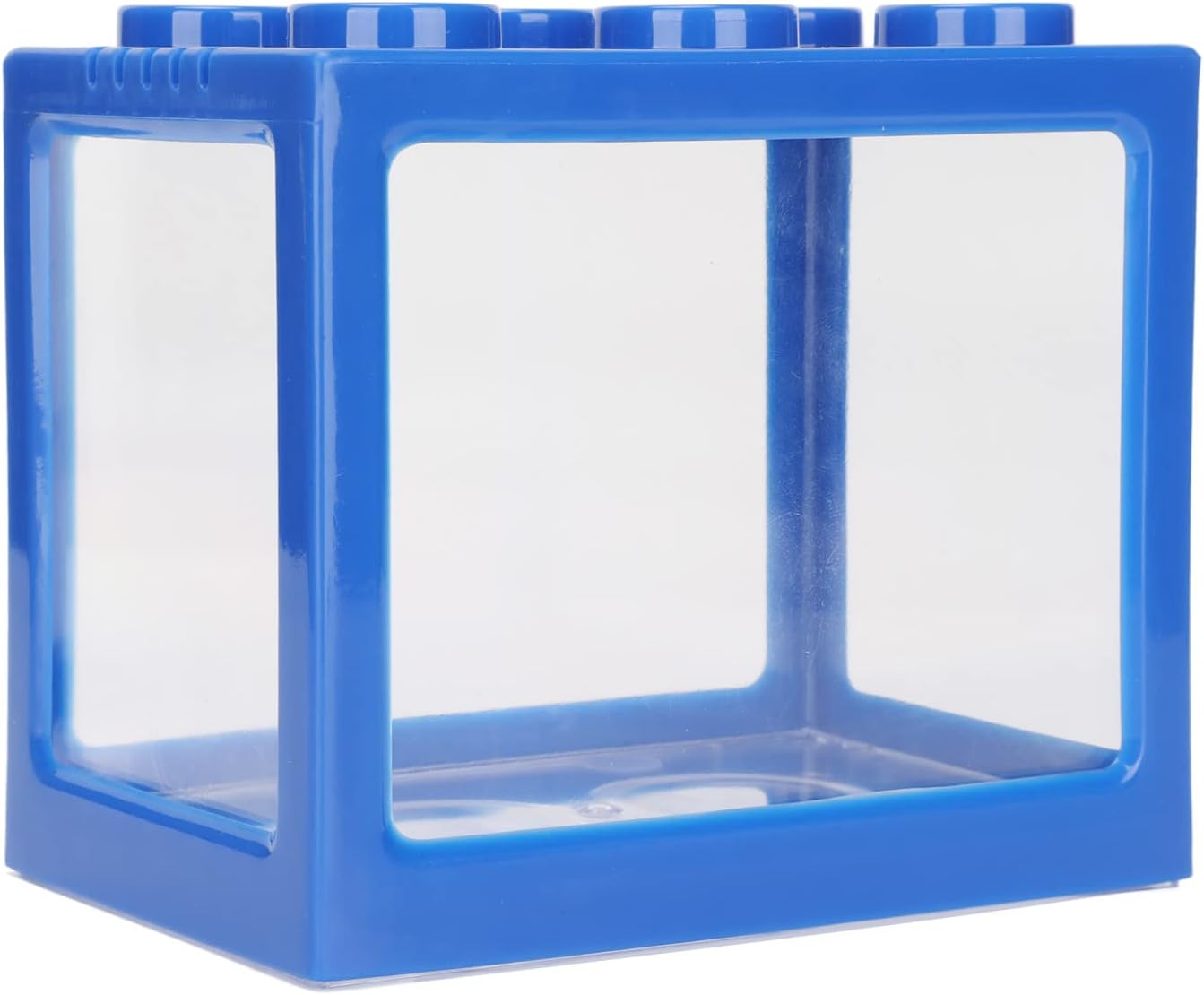 Building Block Fish Tank Cascadable Blue Mini Betta Fish Tank Plastic Desktop Office Home Desk Decoration