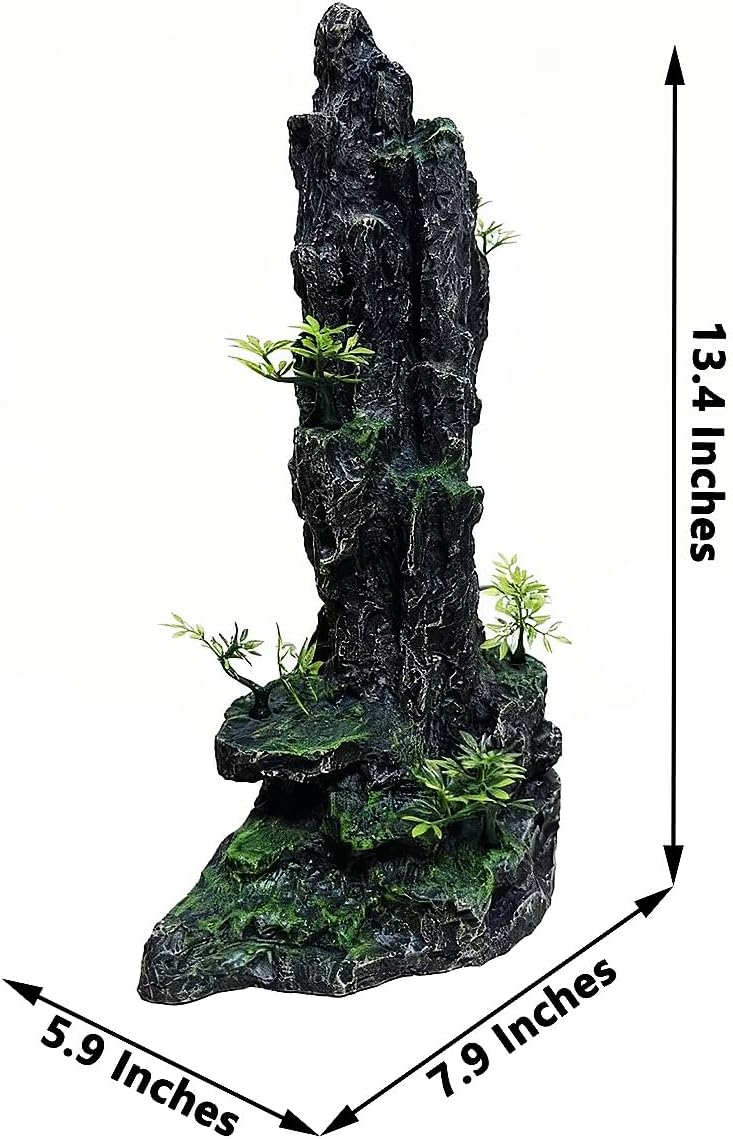 Aquarium Decorations Large and Tall Large Aquarium Decoration for Fish Tank Decorations Fish Tank Ornaments Mountain View Stone Ornament Tree Rock Cave Artificial Fishtank Ornament