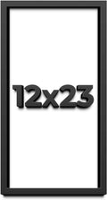 12x23 Shadow Box Frame Black | 1 Inch Deep Solid Wood Shadowbox Display Frame | UV Resistant Acrylic Plexiglass, Acid Free Backing, and Hanging Hardware | Dugan Picture Frame Style