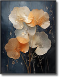 Botanical Leaf Canvas Wall Art, Modern Nature-Inspired Decor for Living Room, Bedroom, Office Ready to Hang (Gradient Glow, 29"Wx39"H/75x100cm, Gold Frame)
