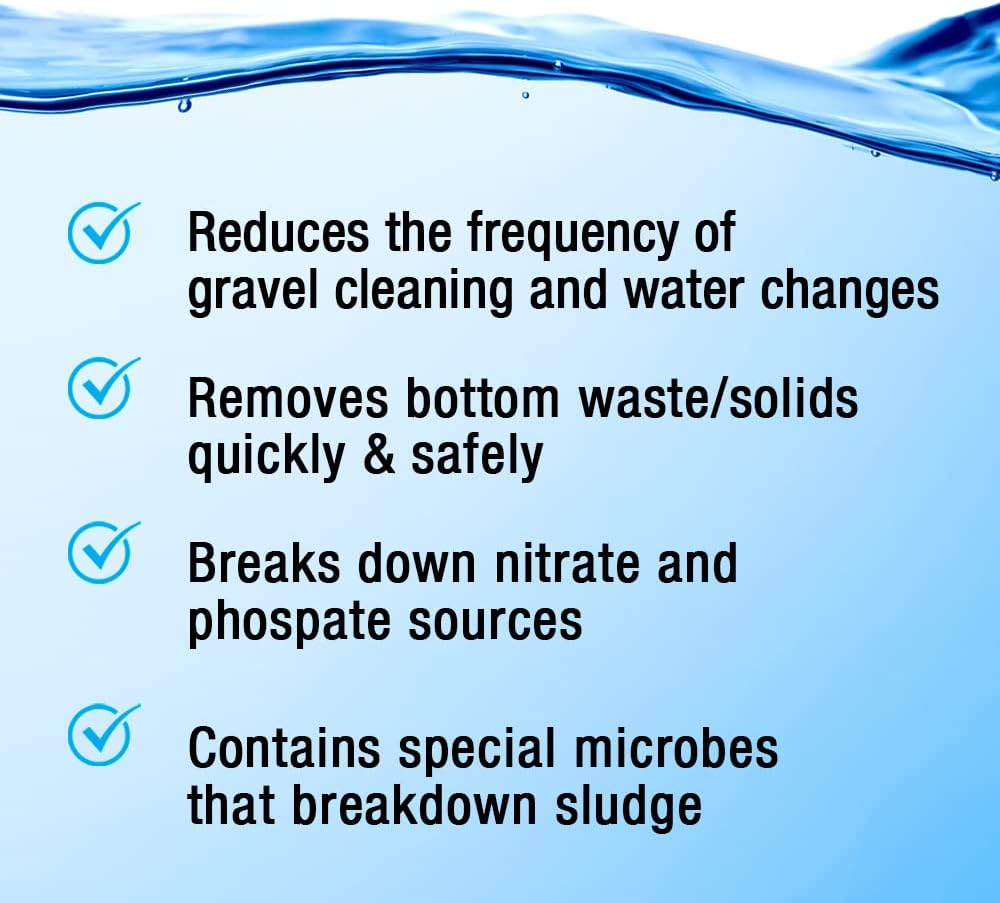 MICROBE-LIFT Gravel & Substrate Cleaner for Saltwater Aquarium and Freshwater Tanks, Tank Cleaner and Aquarium Water Conditioner, Clarifies Water, Reduces Sludge, Aquarium Supplies, 64 Ounces (GSC64)