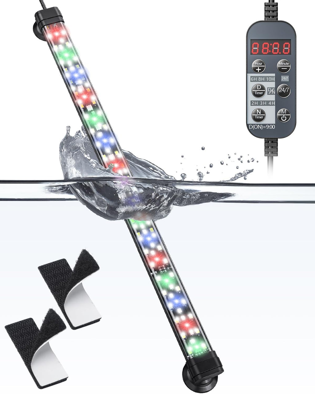 Pawfly 8 W Aquarium LED Light 16 Inch 24/7 Fish Tank Light with Full Spectrum IPX8 Waterproof Lights Multi-Colored LEDs with D/N Mode Single Color Effects Timer and Adjustable Brightness