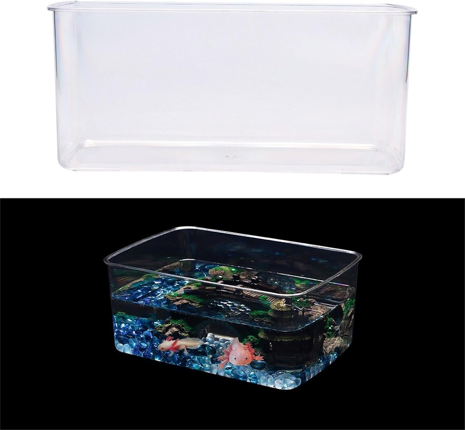 Clear Acrylic Fish Tanks Large Capacity Aquariums for for Axolotls, Newts Clear Acrylic Aquariums Tanks
