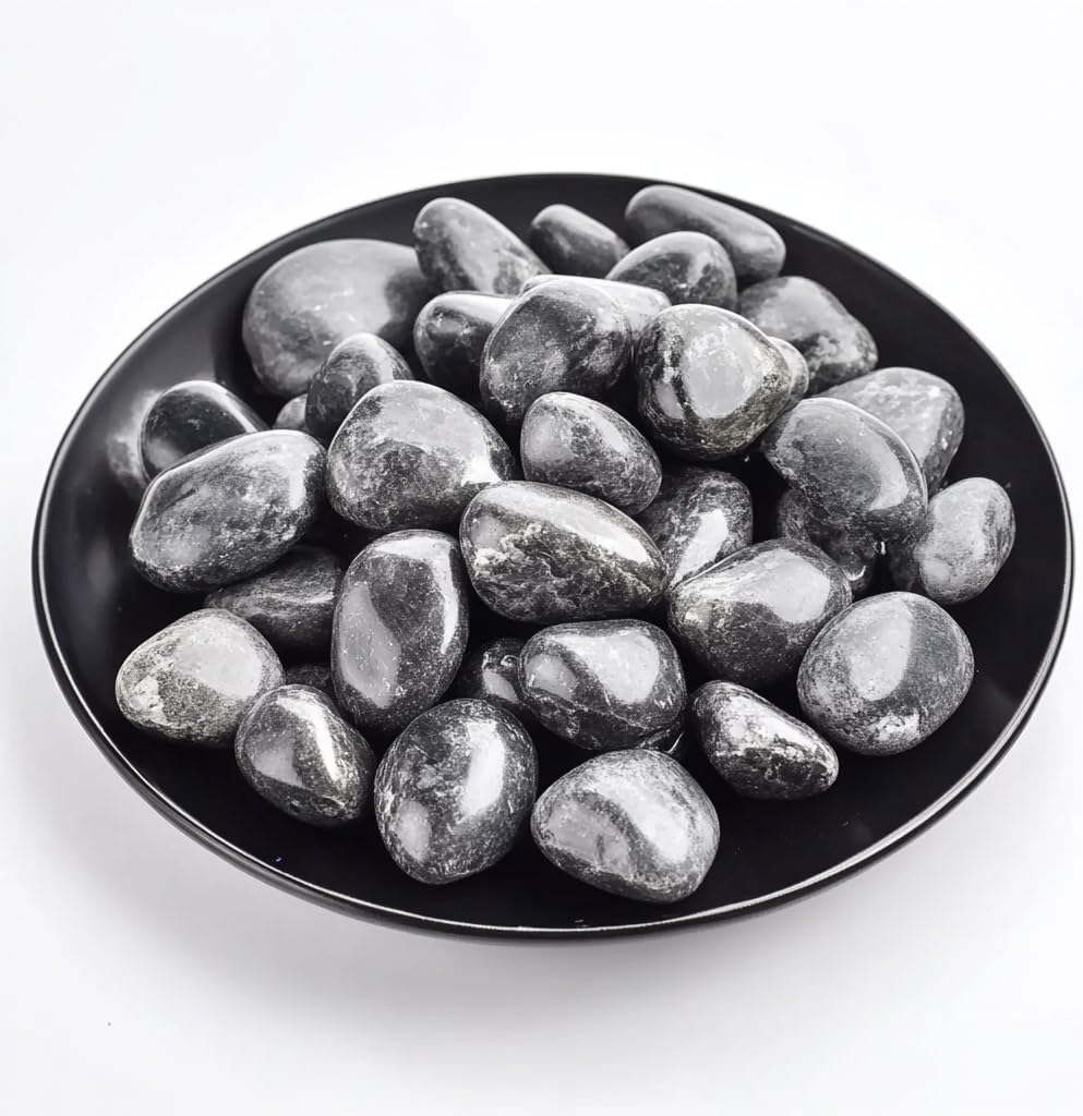 Larvakite Healing Crystal Stone Set - 24 Pieces, 0.6" Natural & Polished Stones for Healing, Meditation, Reiki, Chakra, Crafting & Decoration